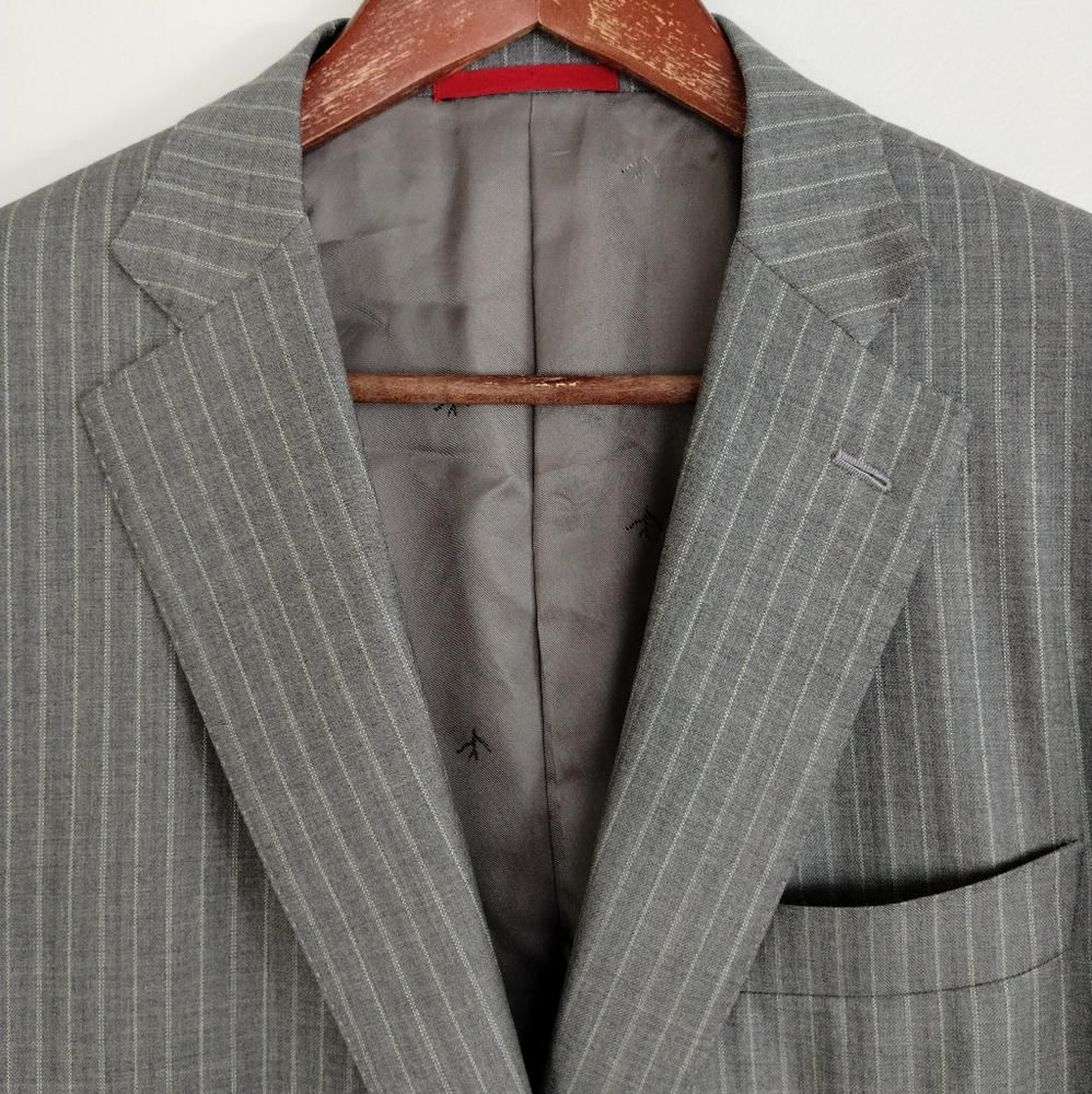 Isaia Napoli Chalk Stripes Men’s Blazer Size 42R - Picture 3 of 13